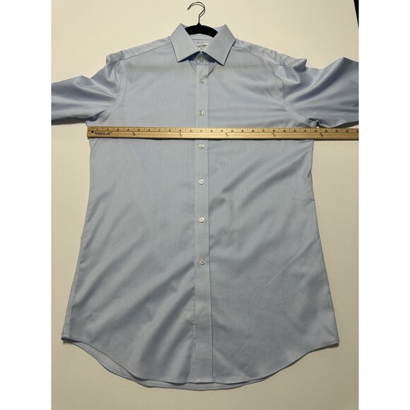 TM Lewin Dress Shirt Mens 16/36 Slim Fit Striped Blue White 41cm/91cm - Picture 8 of 11